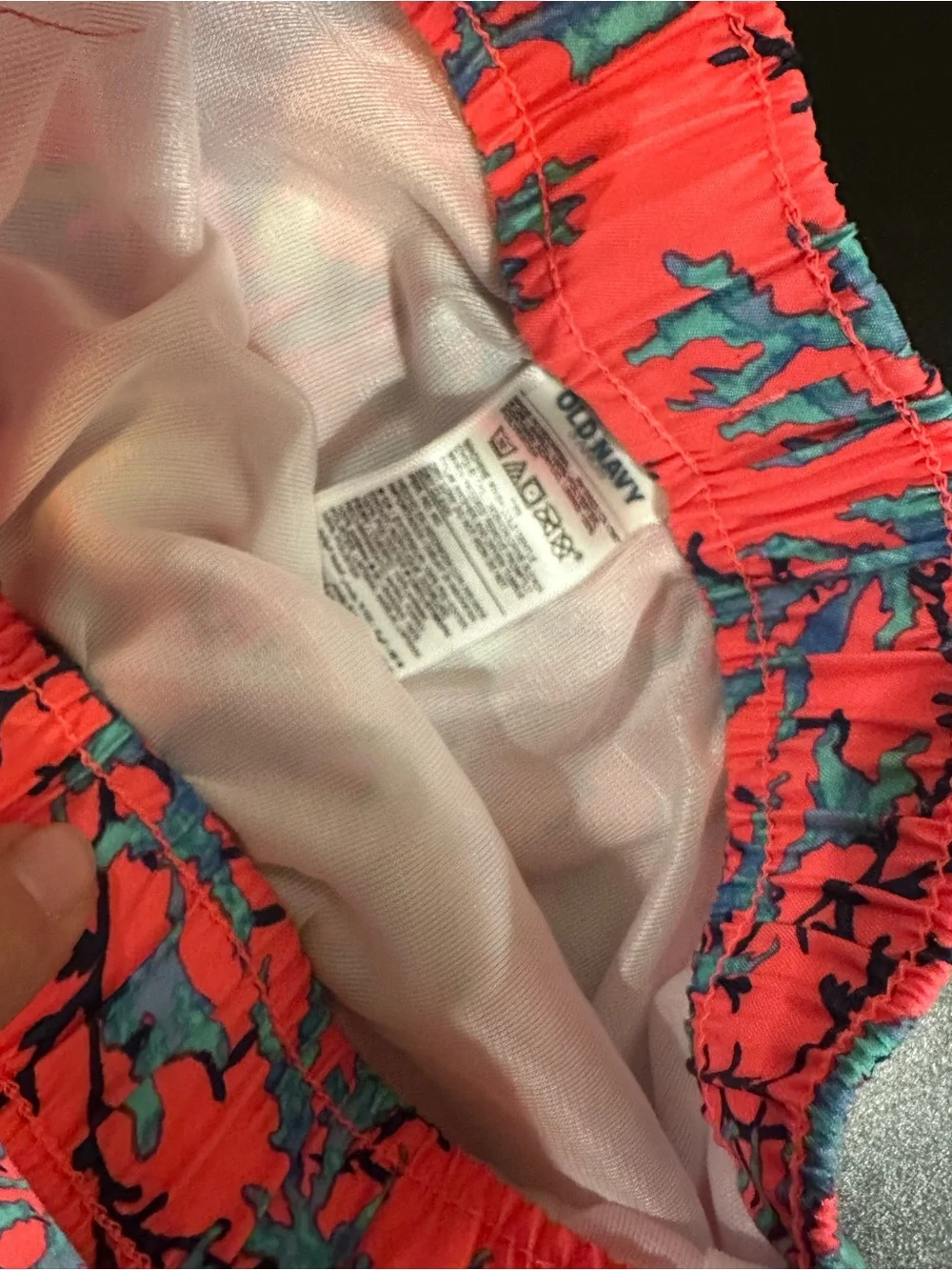 Old Navy Coral Reef Swim Trunks - Coral & Blue